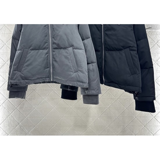 Piumino Impermeabile con Collo in Maglia e Chiusura Zip