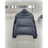 Piumino Impermeabile con Collo in Maglia e Chiusura Zip