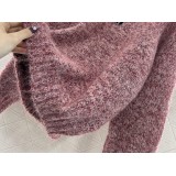 Maglione in Cashmere con Perline e Scollo Tondo