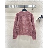 Beaded Cashmere Pullover Sweater with Round Neck