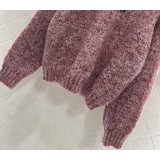 Beaded Cashmere Pullover Sweater with Round Neck