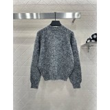 Maglione in Cashmere con Perline e Scollo Tondo