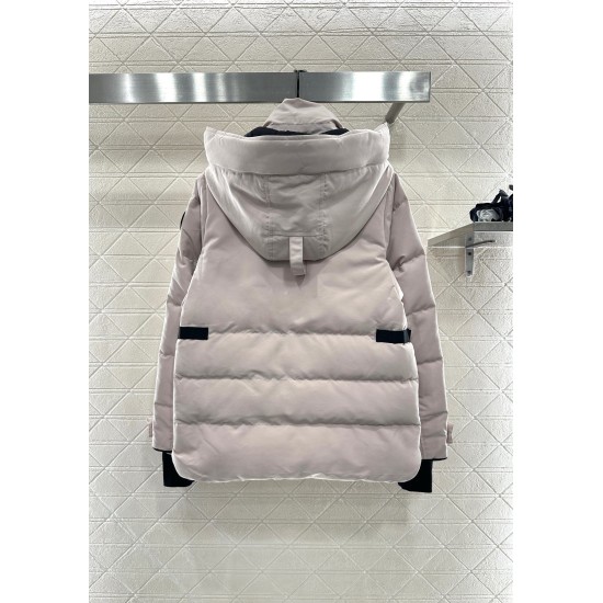 Detachable Hood Slim-Fit Down Jacket with Buckled Cuffs