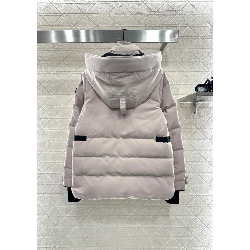 Detachable Hood Slim-Fit Down Jacket with Buckled Cuffs