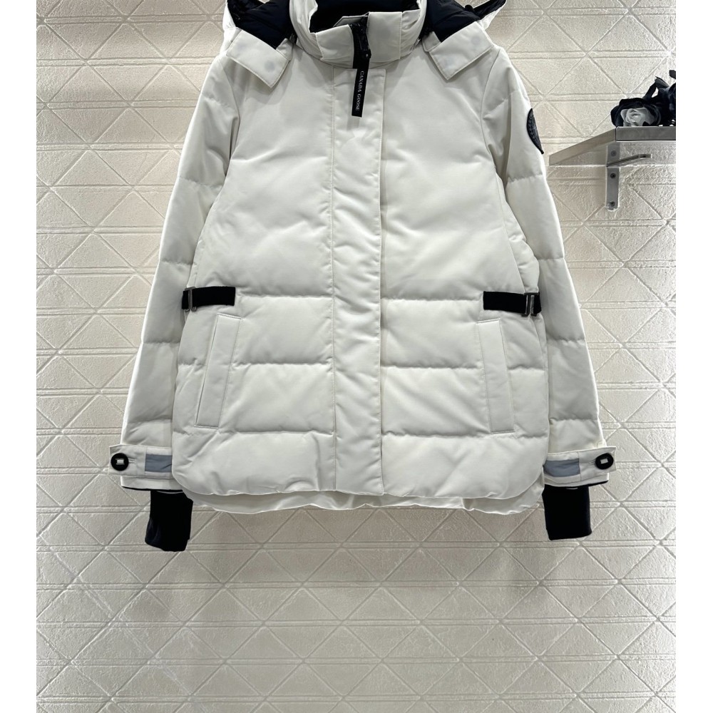 Detachable Hood Slim-Fit Down Jacket with Buckled Cuffs