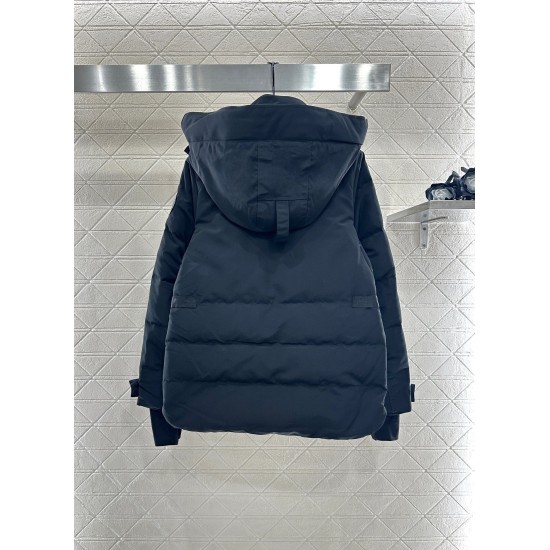 Detachable Hood Slim-Fit Down Jacket with Buckled Cuffs