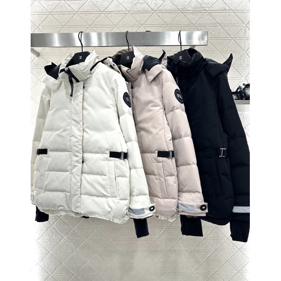 Detachable Hood Slim-Fit Down Jacket with Buckled Cuffs