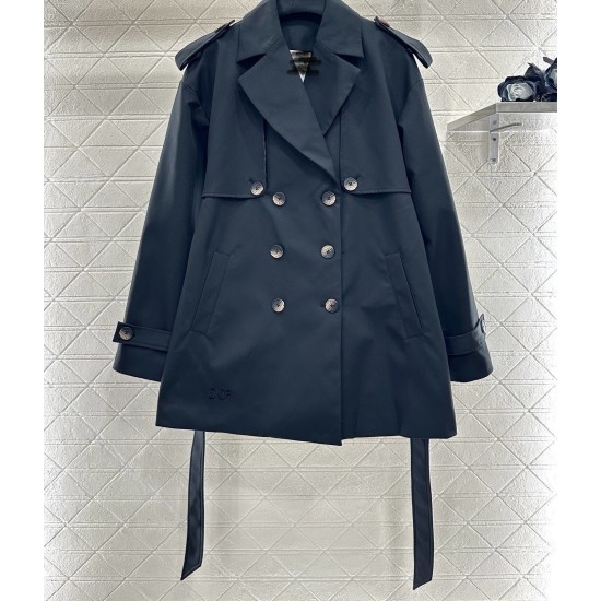 Trench Coat Medio con Cintura, Rever e Colletto a Mantella