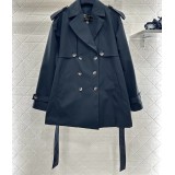 Trench Coat Medio con Cintura, Rever e Colletto a Mantella