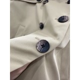 Belted Mid-Length Trench Coat with Lapel and Cape Collar