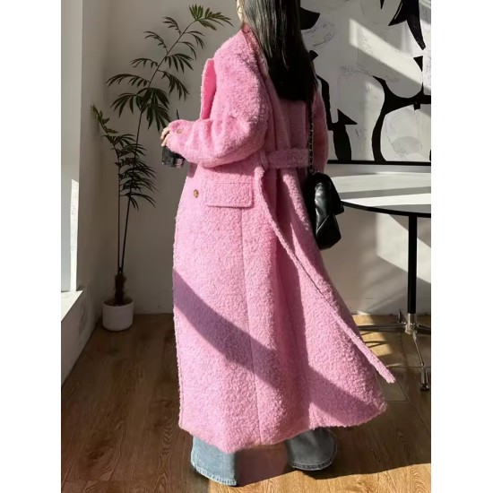 Women's Mohair & Cashmere Overcoat | Long Double-Breasted Winter Coat
