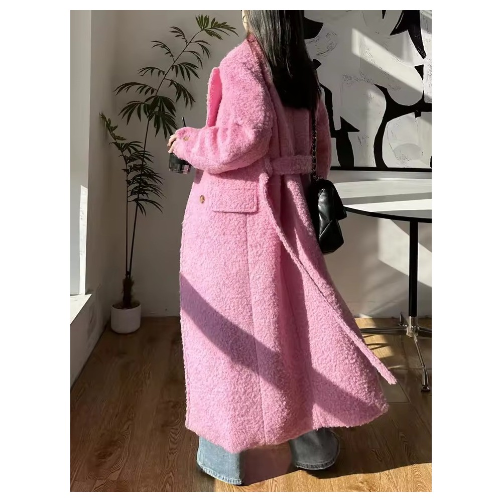 Women's Mohair & Cashmere Overcoat | Long Double-Breasted Winter Coat