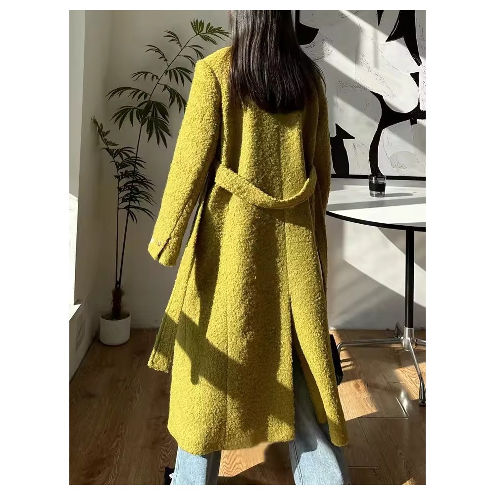 Cappotto Lungo Donna in Mohair e Cashmere | Elegante Doppio Petto Inverno