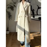 Cappotto Lungo Donna in Mohair e Cashmere | Elegante Doppio Petto Inverno