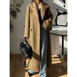 Cappotto Lungo Donna in Mohair e Cashmere | Elegante Doppio Petto Inverno