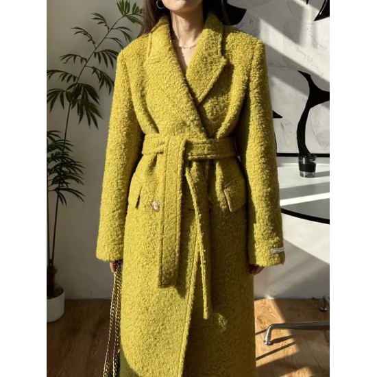 Cappotto Lungo Donna in Mohair e Cashmere | Elegante Doppio Petto Inverno