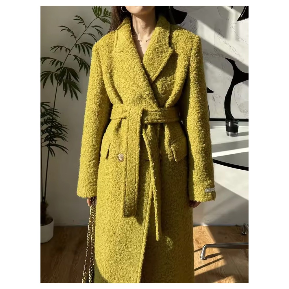 Women's Mohair & Cashmere Overcoat | Long Double-Breasted Winter Coat