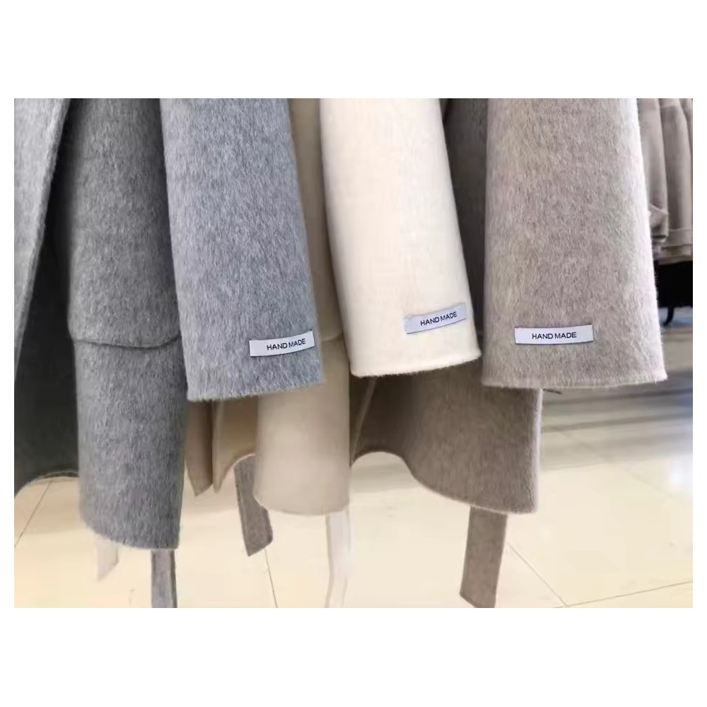 Casual Hooded Double-Sided Wool Coat | Women's Belted Bathrobe Style Overcoat