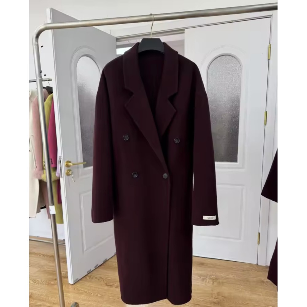 Long Double-Breasted Wool Overcoat Autumn/Winter