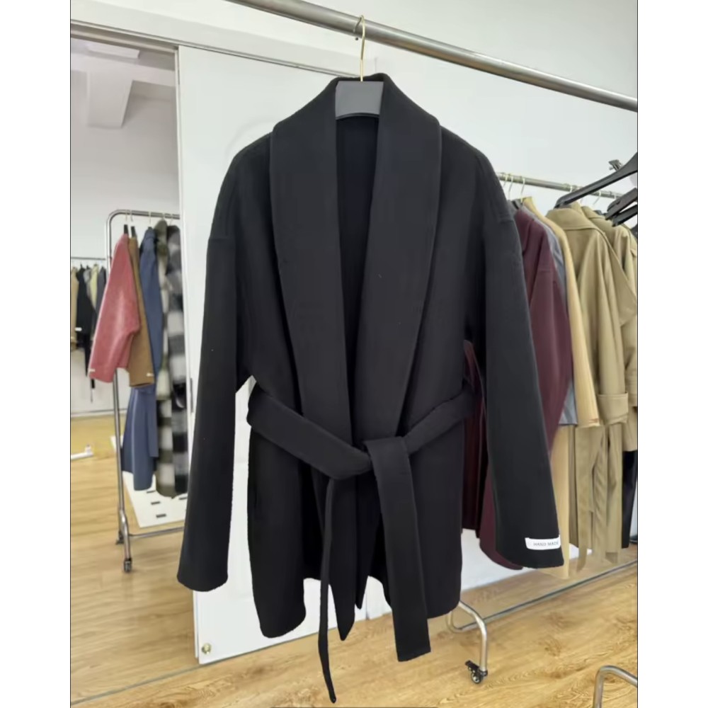 Giacca Elegante Lana con Stringhe | Cappotto Office Lady