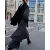 Cappotto Lungo a Collo Alto Doppiopetto | Con Cintura