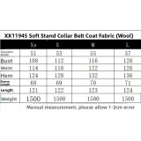 Women's Double-Breasted Stand Collar Coat | Belted Overcoat