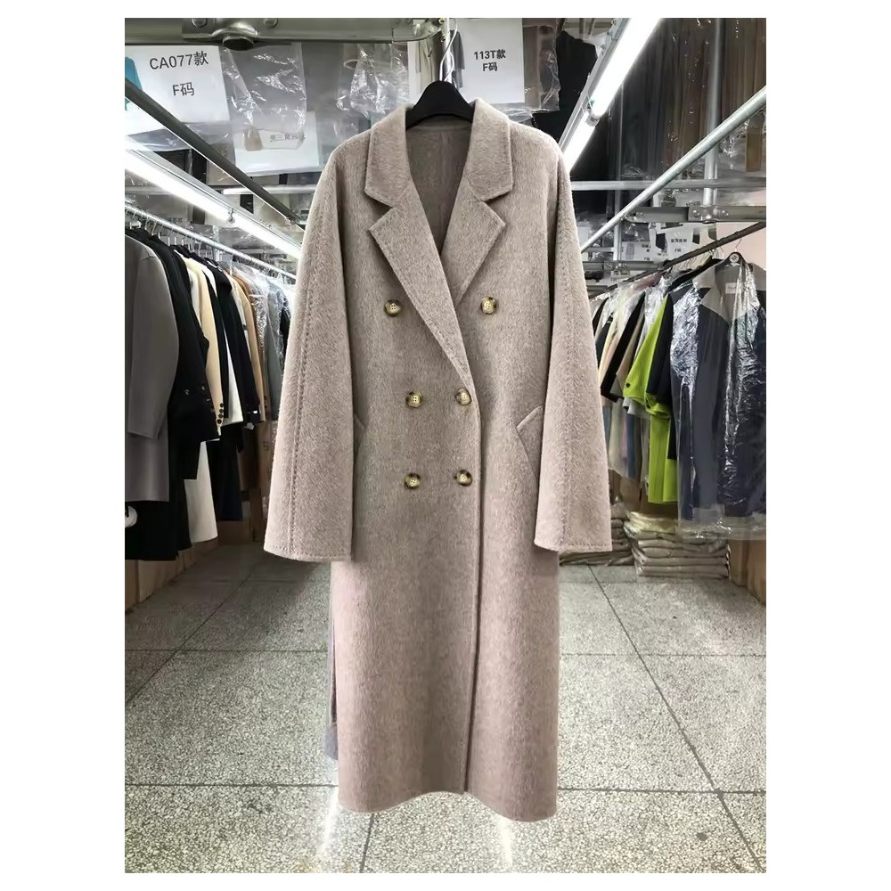 100% Wool Double-Sided Long Coat | Luxury Winter