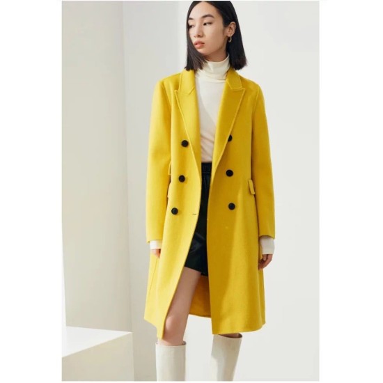 High-End 100% Wool Double-Sided Coat | Women’s Long Double-Breasted Overcoat