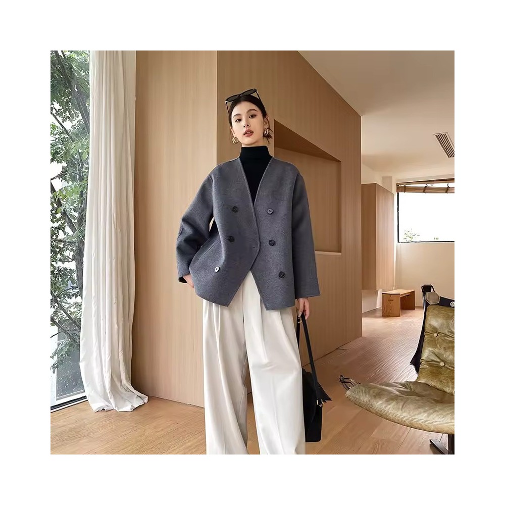 100% Cashmere Double-Sided Jacket | Luxury Business Fashion