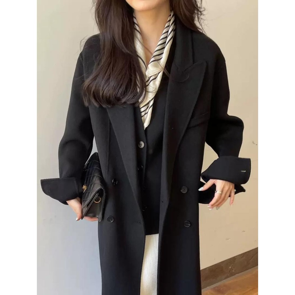 Cappotto Lana Double-Face 2 Pezzi Donna | Blazer e Gilet Coreano