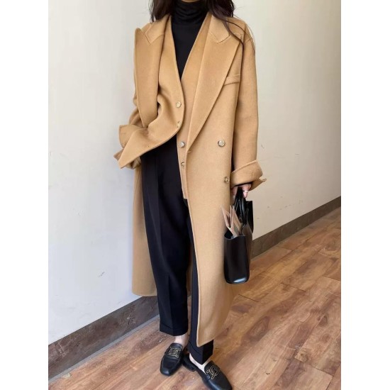 Women’s Double-Faced Wool Coat 2-Piece Set | Korean Blazer & Vest