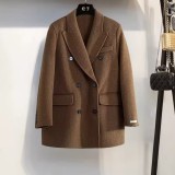 Short Double-Faced Wool Coat | Women’s Double-Breasted Jacket