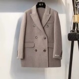 Short Double-Faced Wool Coat | Women’s Double-Breasted Jacket