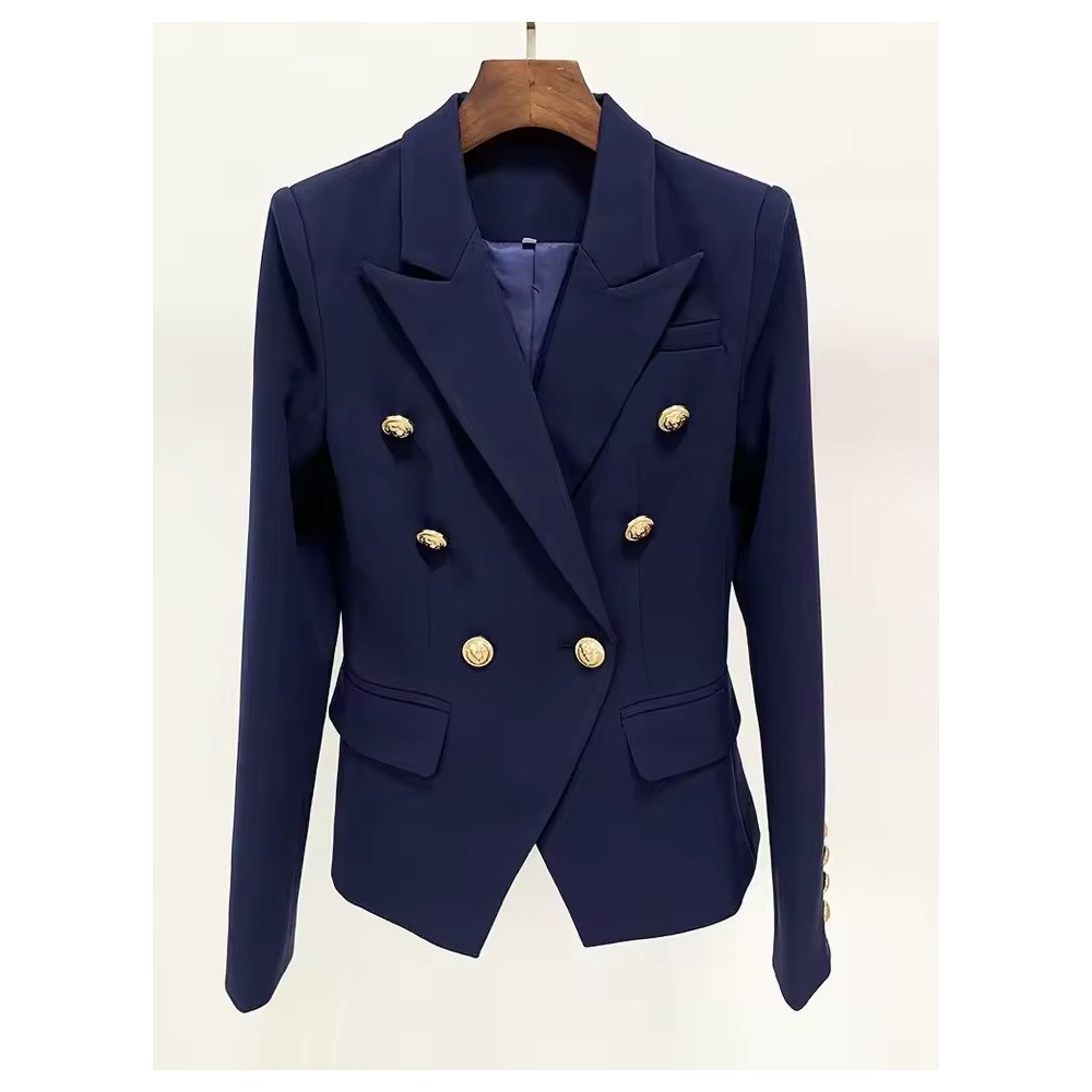 Blazer Bianco Slim Donna | Giacca Doppio Petto Bottoni Leone