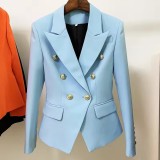 Blazer Bianco Slim Donna | Giacca Doppio Petto Bottoni Leone