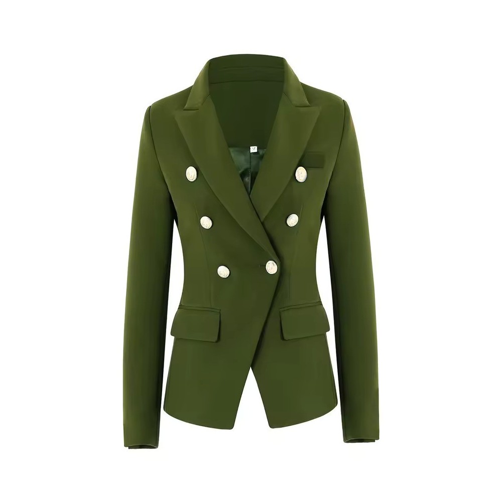 Blazer Bianco Slim Donna | Giacca Doppio Petto Bottoni Leone