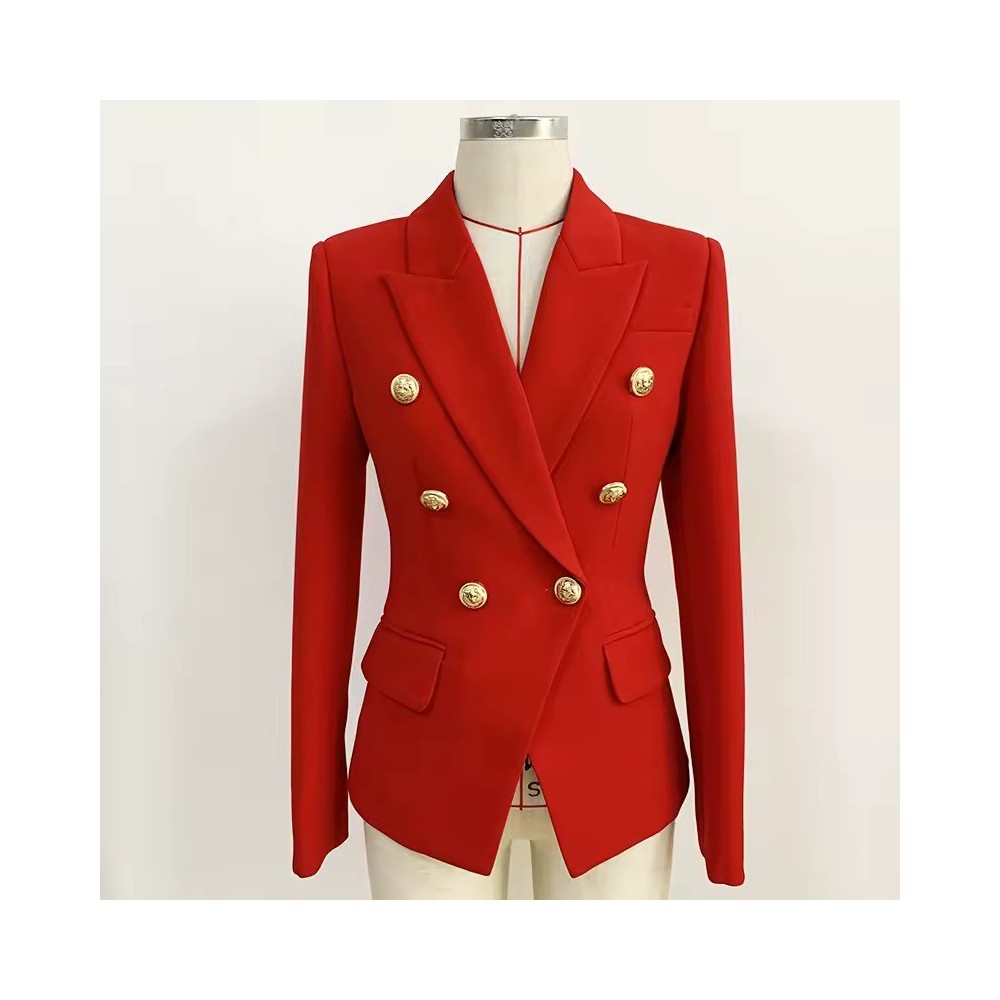 Women's Luxury Slim Blazer | Gold Lion Button Jacket