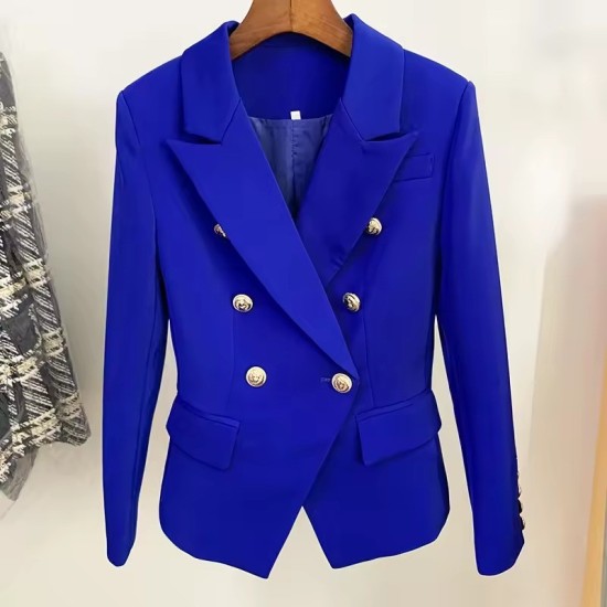Women's Luxury Slim Blazer | Gold Lion Button Jacket