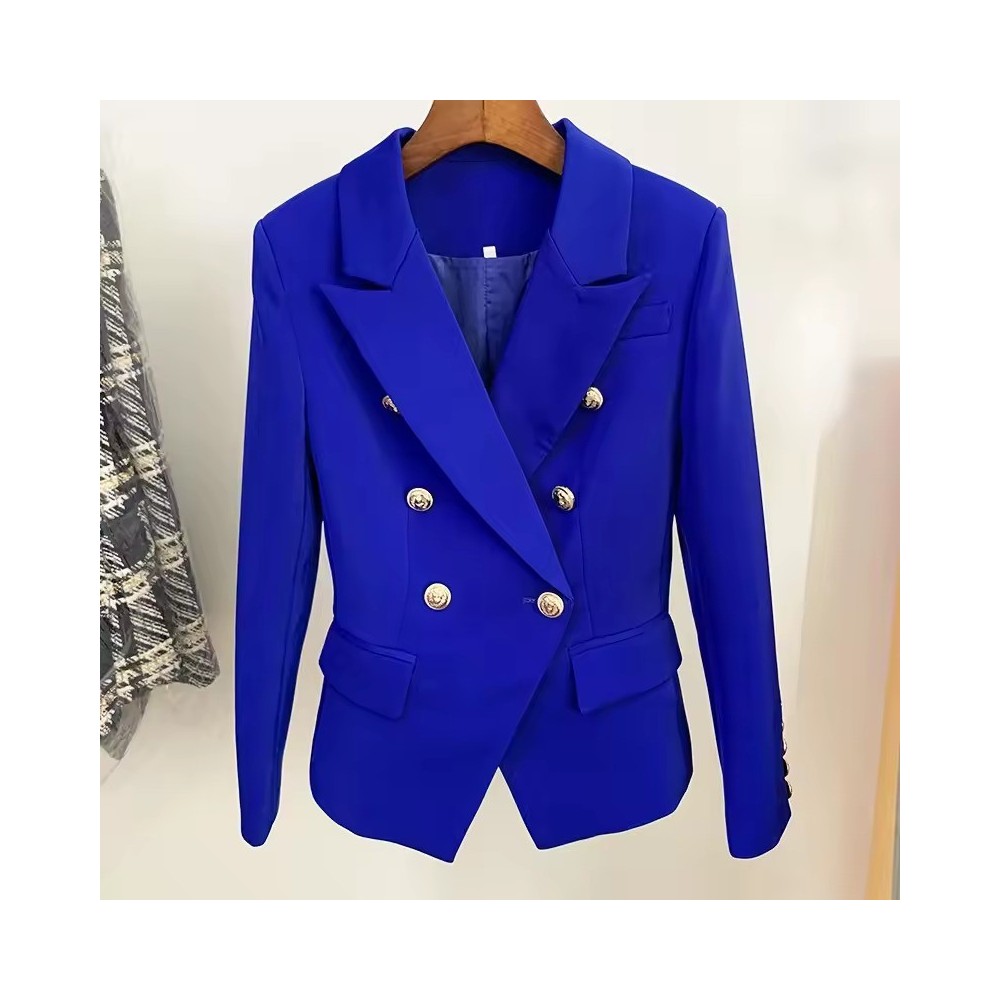 Blazer Bianco Slim Donna | Giacca Doppio Petto Bottoni Leone