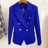 Blazer Bianco Slim Donna | Giacca Doppio Petto Bottoni Leone
