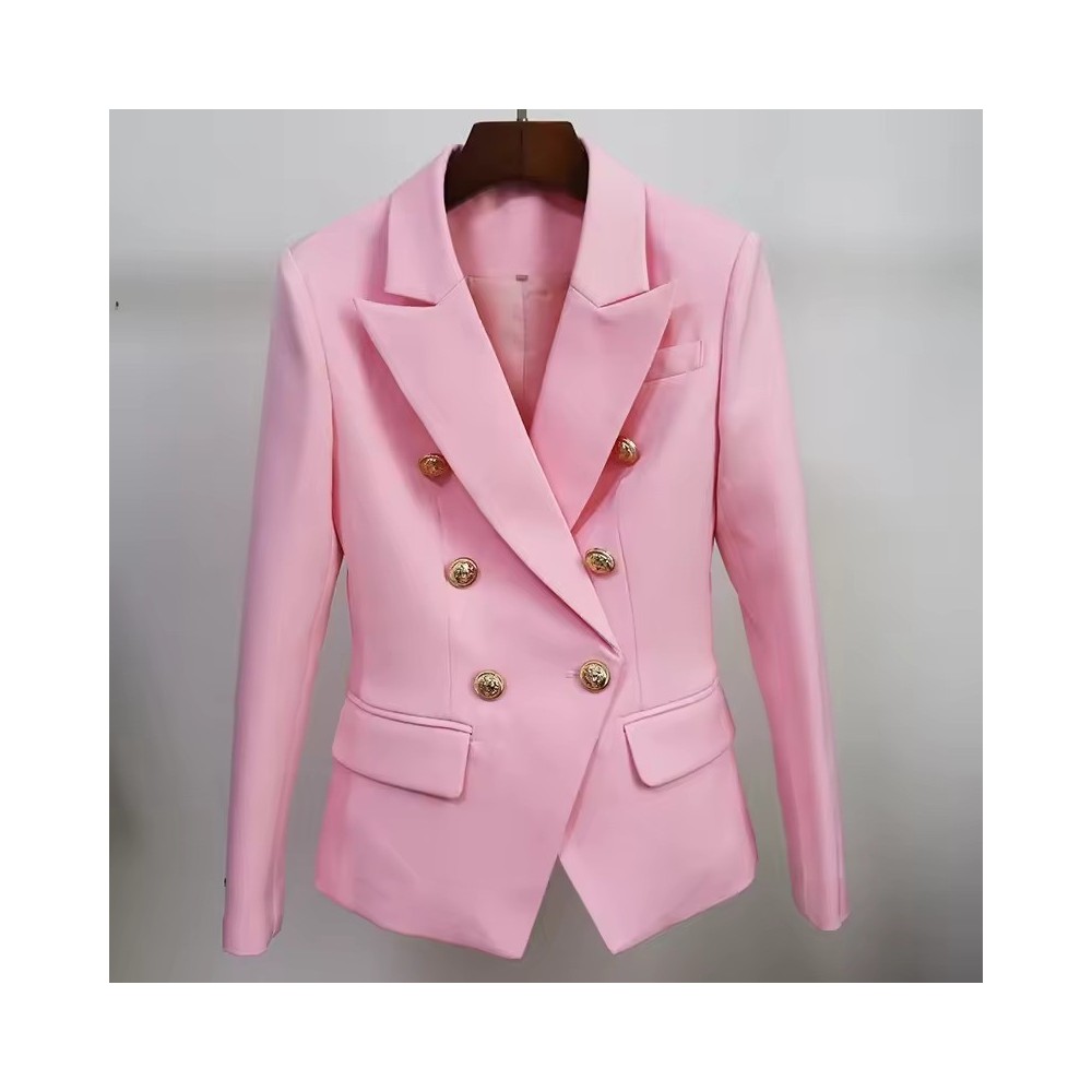 Blazer Bianco Slim Donna | Giacca Doppio Petto Bottoni Leone