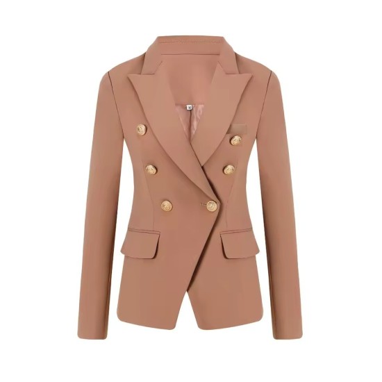 Women's Luxury Slim Blazer | Gold Lion Button Jacket