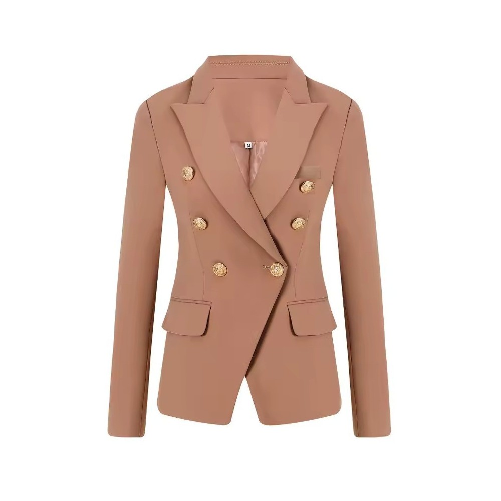 Women's Luxury Slim Blazer | Gold Lion Button Jacket
