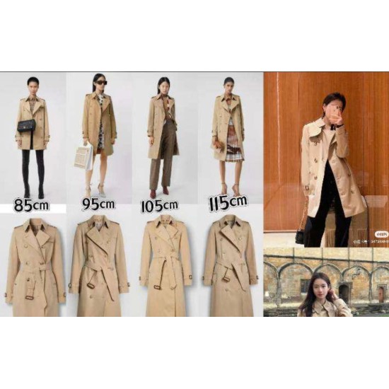 Trench Donna Luxe B a Quadri – Cappotto Lungo Impermeabile Doppiopetto | Revers Classico, Elegante e Casual