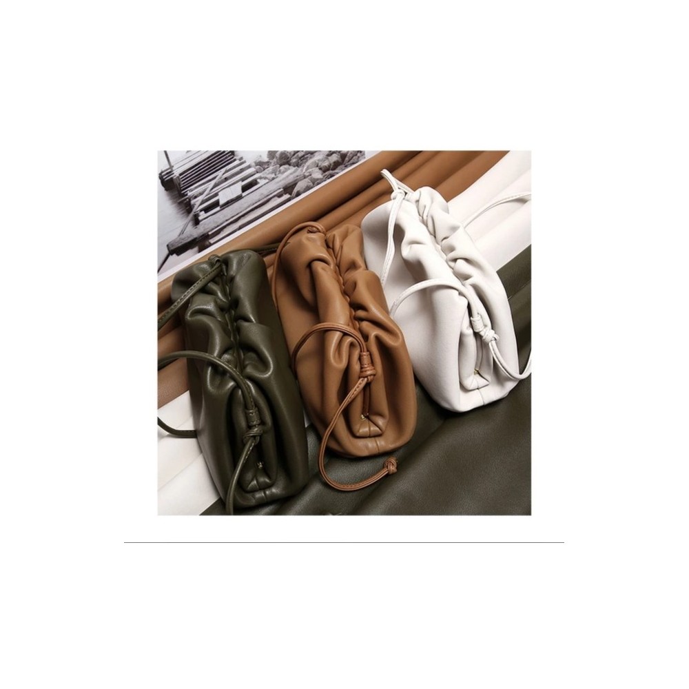 Luxury Cowhide Leather Clutch Bag for Women | Dumpling Style