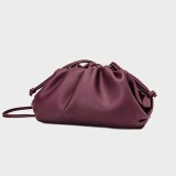 Luxury Cowhide Leather Clutch Bag for Women | Dumpling Style