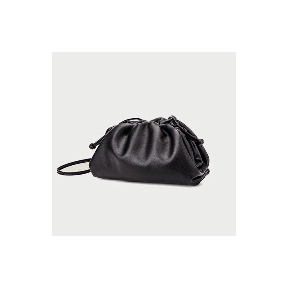 Luxury Cowhide Leather Clutch Bag for Women | Dumpling Style