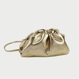 Luxury Cowhide Leather Clutch Bag for Women | Dumpling Style
