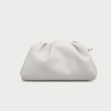 Luxury Cowhide Leather Clutch Bag for Women | Dumpling Style