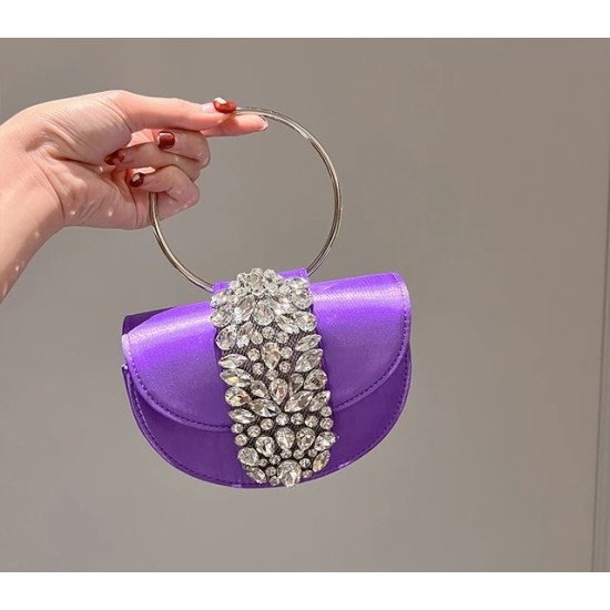 Pochette di Lusso in Raso con Cristalli – Borsa da Sera Elegante